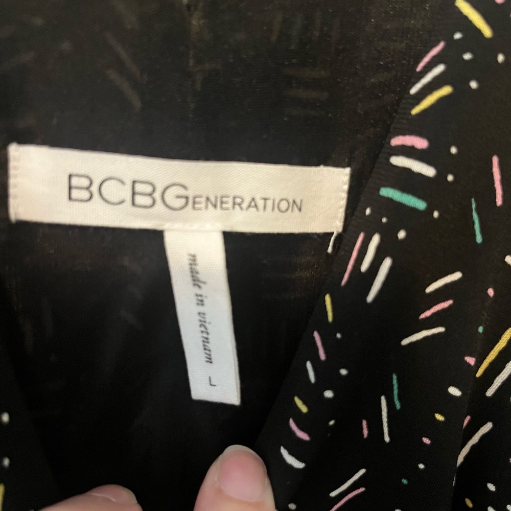 Bcbgeneration Black Geometric Spaghetti Strap Dre… - image 3